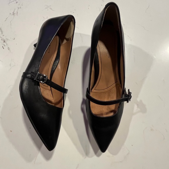 Vionic Shoes - Vionic Minnie Kitten Heel Maryjane Dress Shoes Black Leather Size 7.5